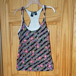 Weavers Black and Blue Fitted Sleeveless Tank Top